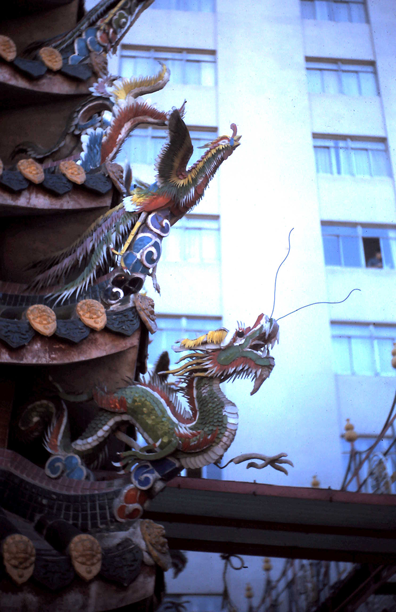 Detail of temple furnace near President Hotel in Taipei, 1972